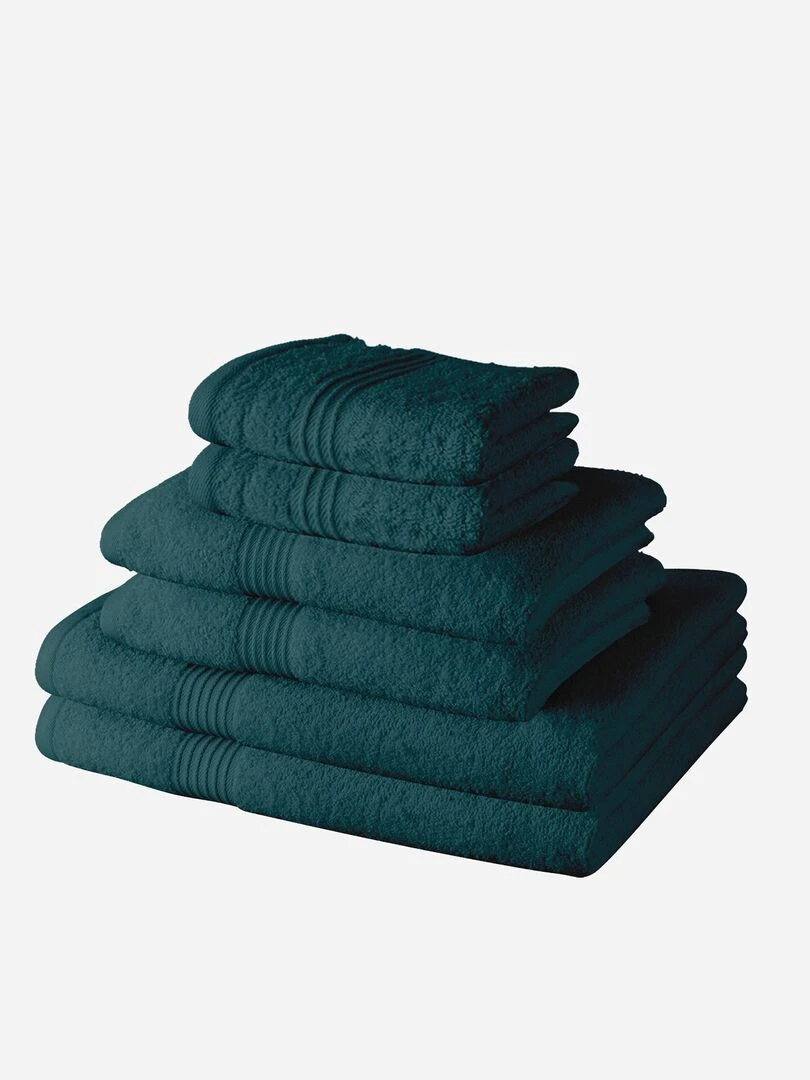 Lot de 6 serviettes + draps de bain Bleu