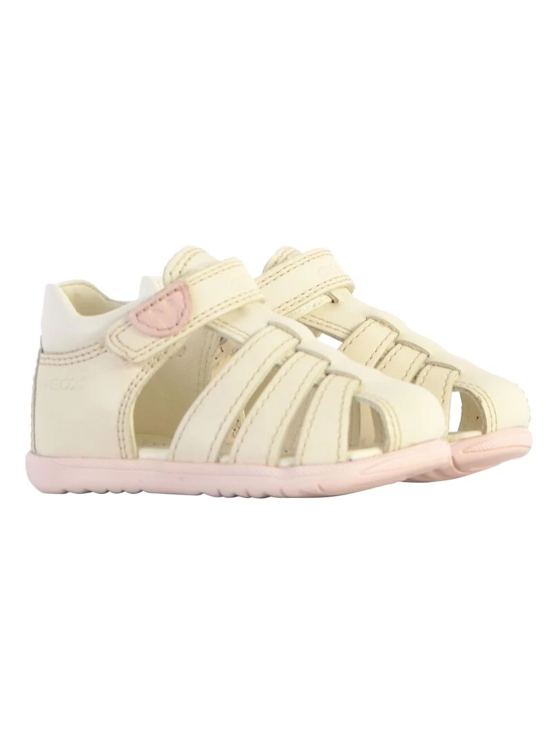 Sandale Cuir Enfant Geox Macchia B254VA   Blanc