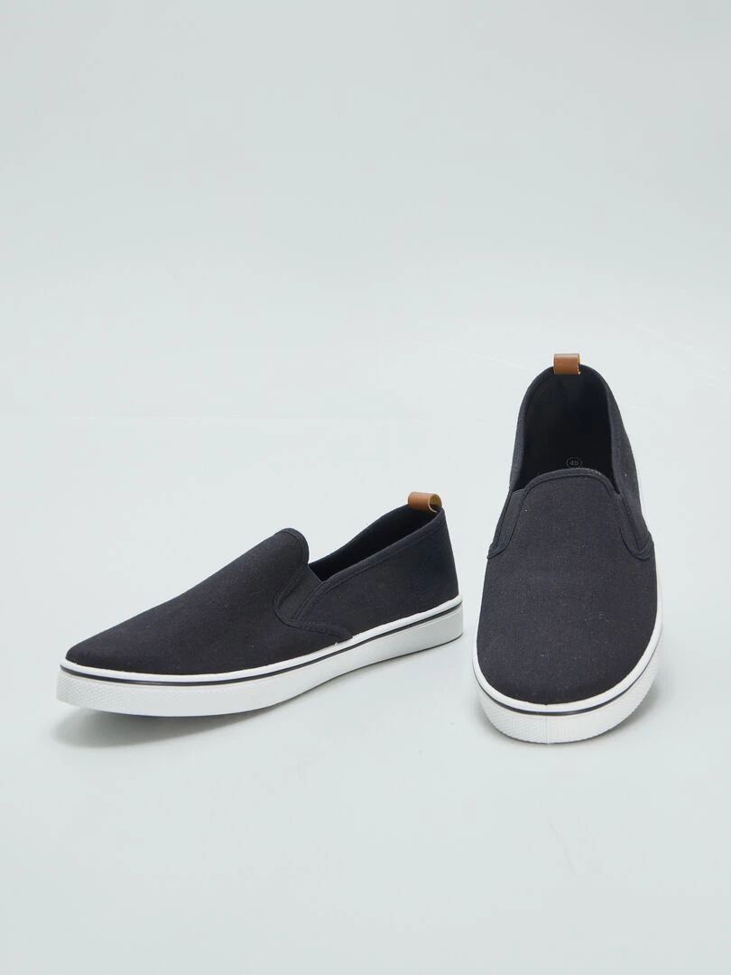 Baskets slip on en toile   Noir