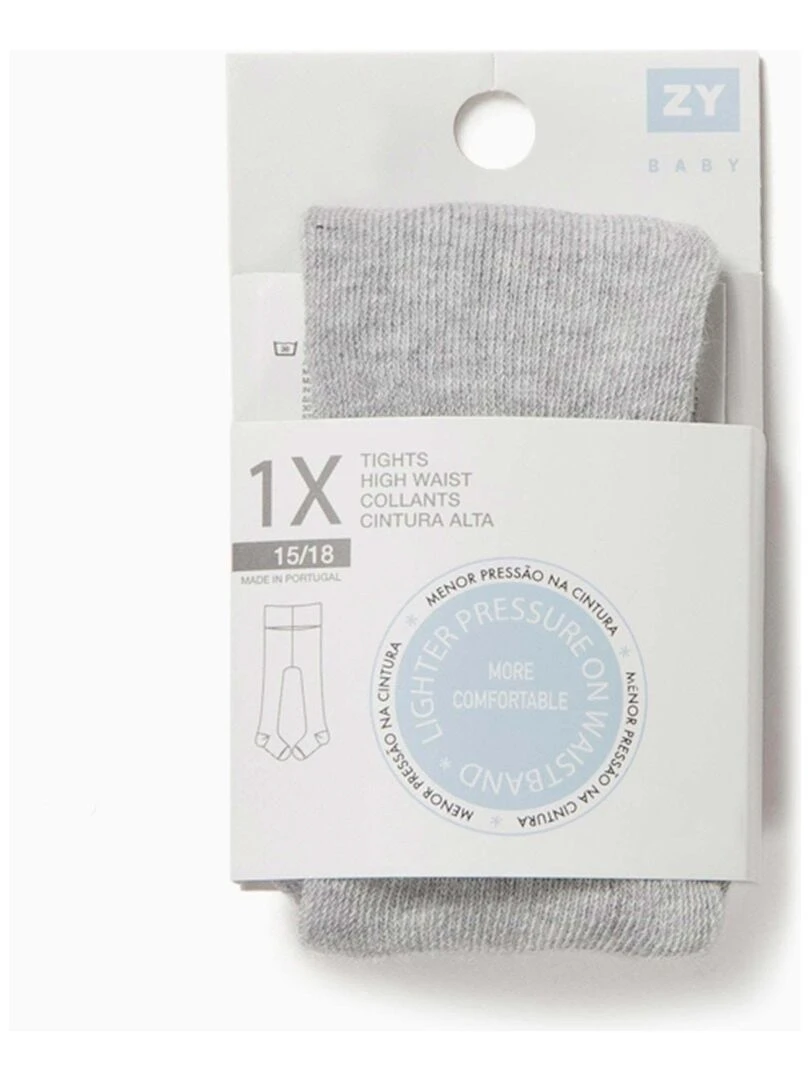 High Waist Knit Tights for Newborn ESSENTIALS LINE Gris clair