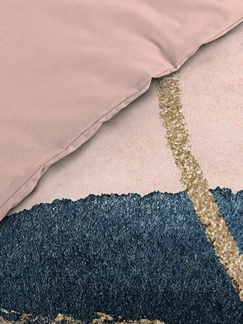 Housse de couette 260x240 + 2 taies Novaline coton 57 fils Rose