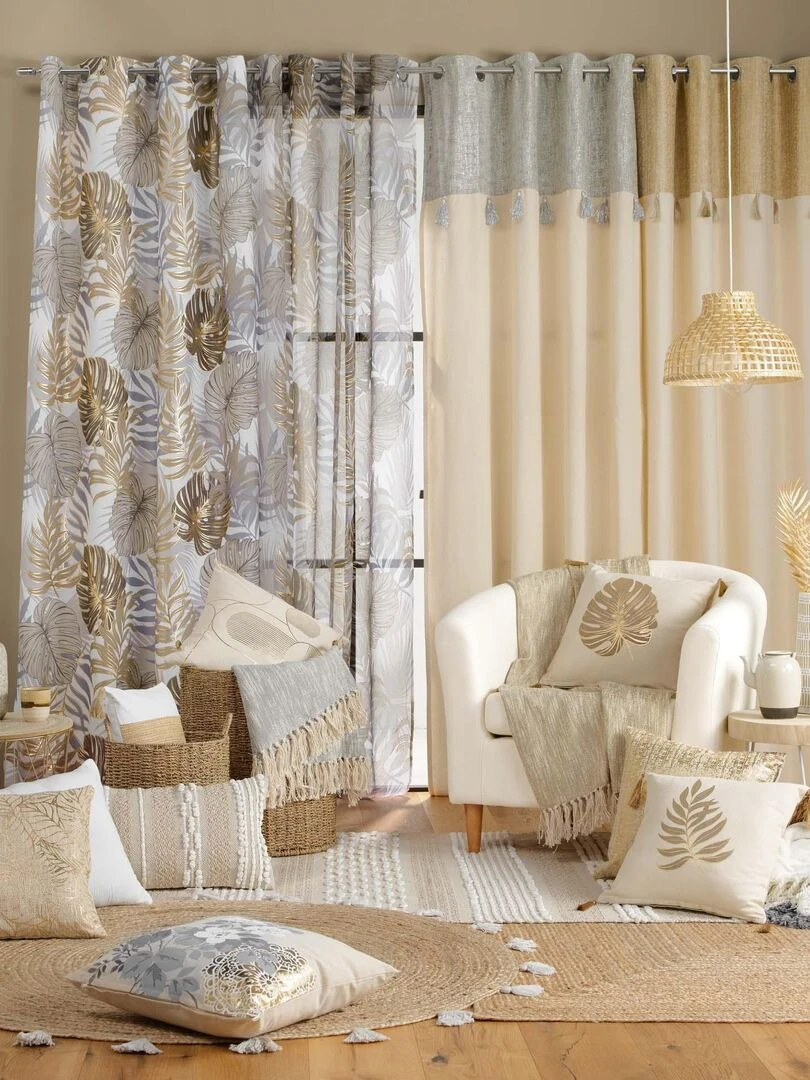 Coussin polycoton Blanca Beige