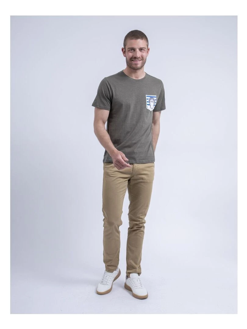 T shirt col rond NINJATOL   Kaki