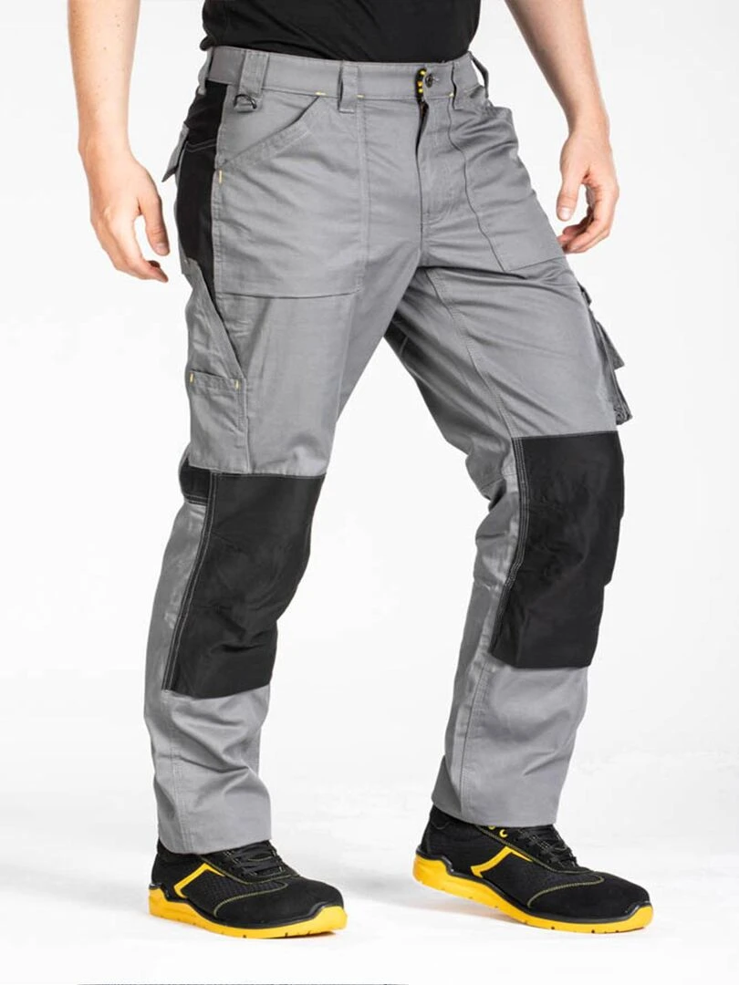 Pantalon de travail normé coupe droite MOBILON 'Rica Lewis' Gris