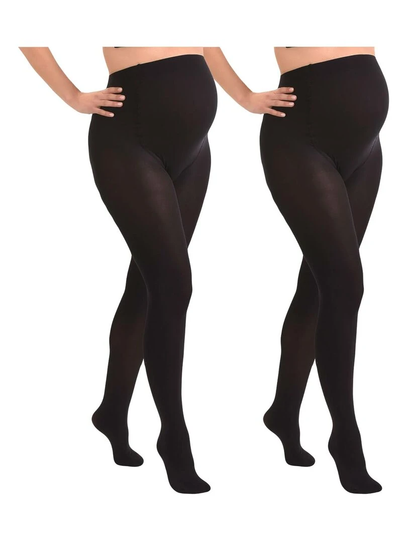 Duo Pack Collants de grossesse opaques confortables 60den Noir