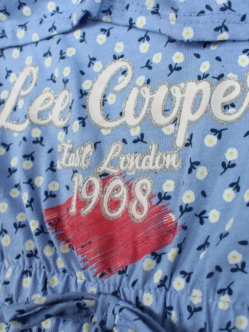Lee Cooper   Combishort fille imprimé Lee Cooper en coton   Bleu