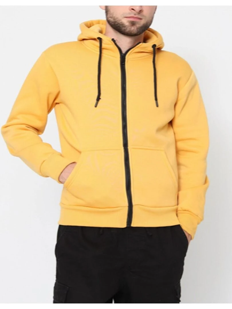 Sweat à capuche zippé Kebello Jaune