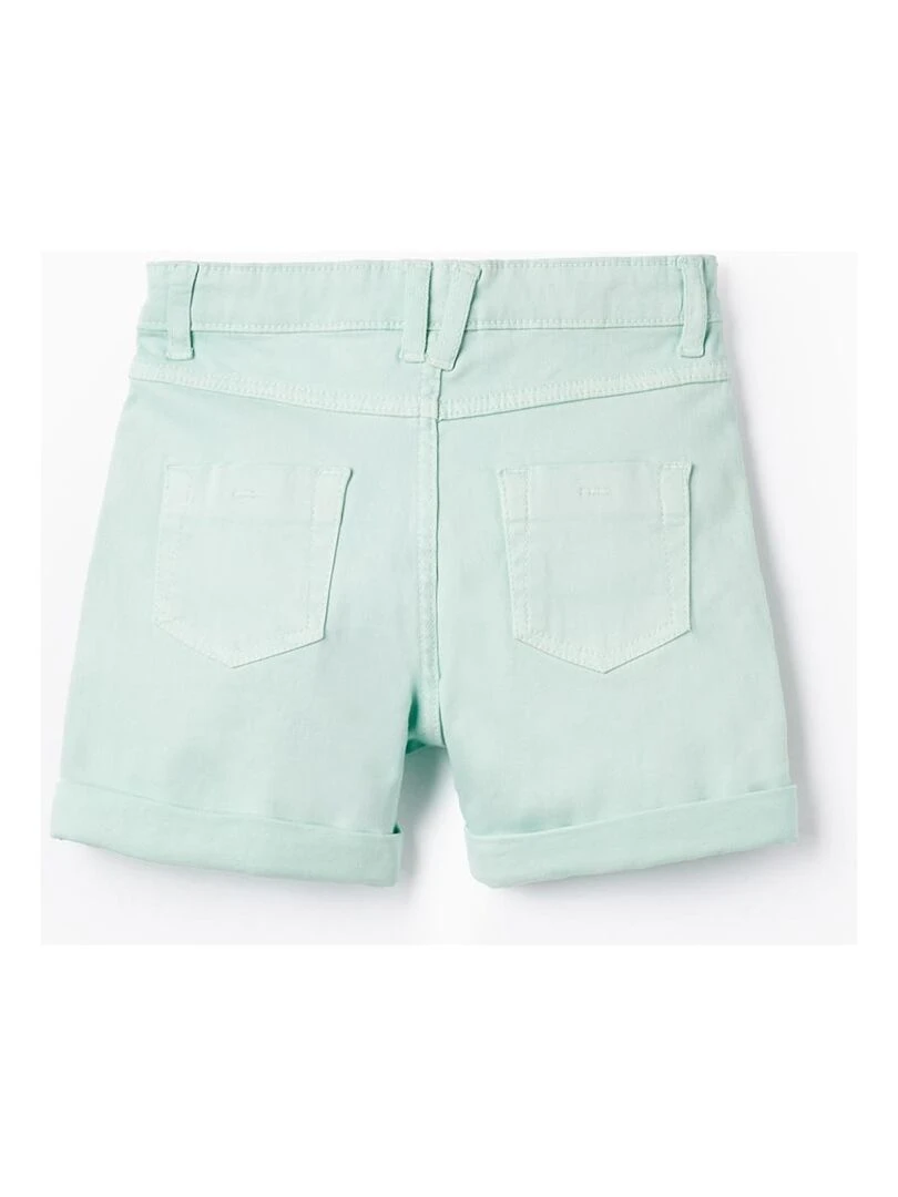 Short En Sergé De Coton Pour Fille Vert clair