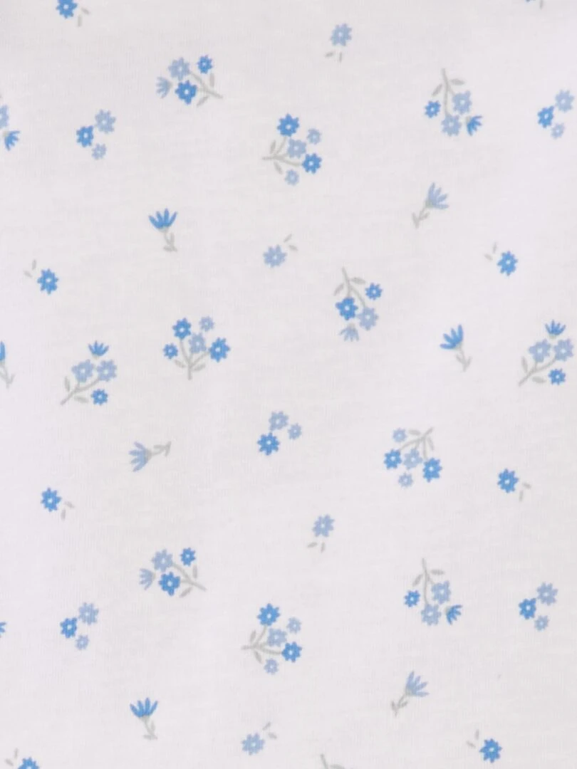 T shirt à volants Blanc fleur