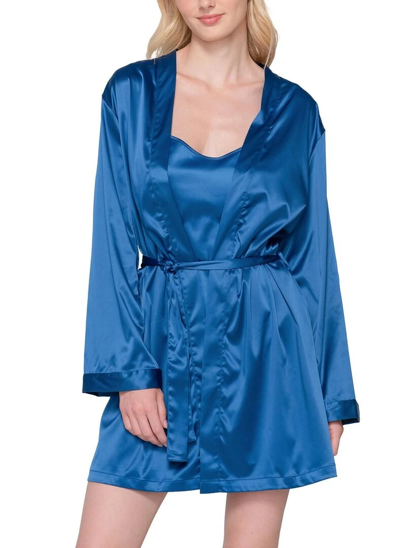 Kimono satin Prestige Bleu
