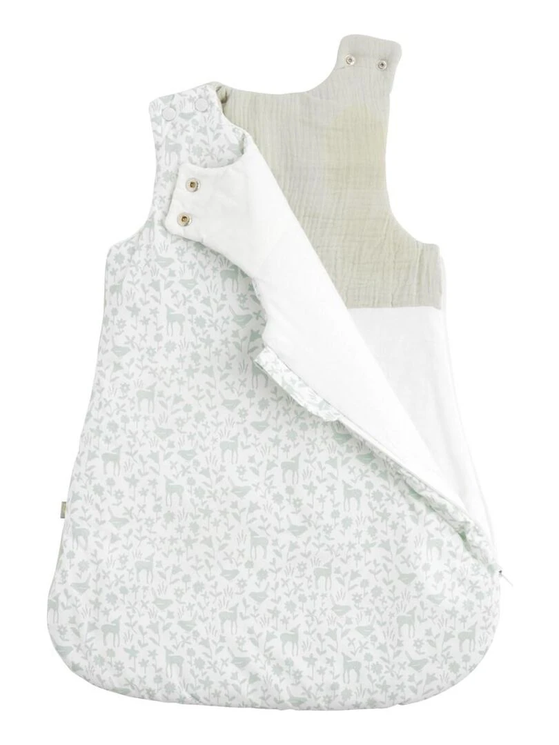 Gigoteuse naissance en coton blanc imprimé   SAUTHON   Blanc Bleu