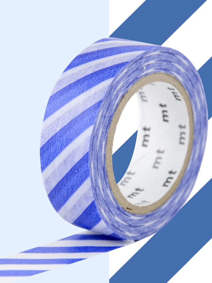 Masking tape à rayures   Bleu   1 5 cm x 7 m   N/A