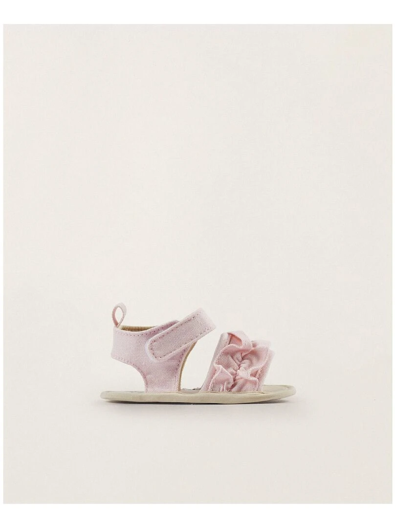 Sandales avec Volants pour Nouveau Né ATLANTIC COMPANY Rose clair