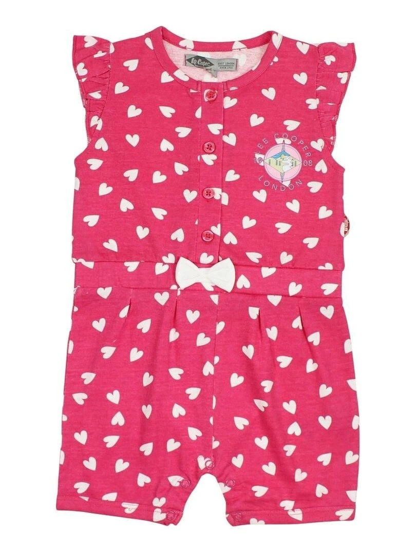 Lee Cooper Combishort bébé fille imprimé Lee Cooper en coton Rose fushia