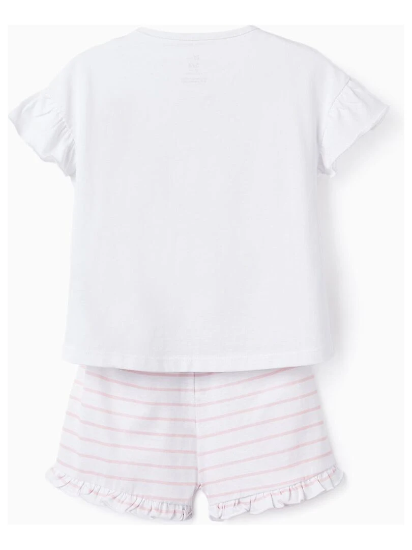Pyjama en Coton pour Fille 'Étoile de Mer' manches courtes Blanc