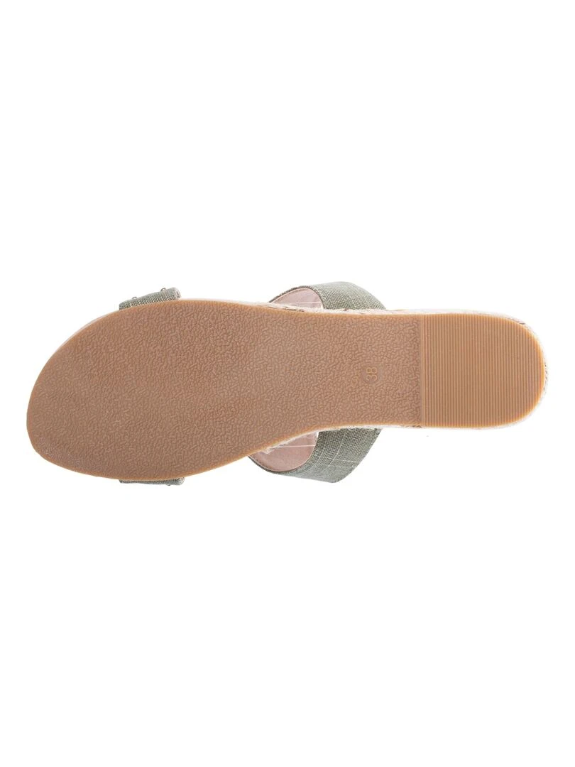 Mules sandales Femme cloutée Kaki   Kaki