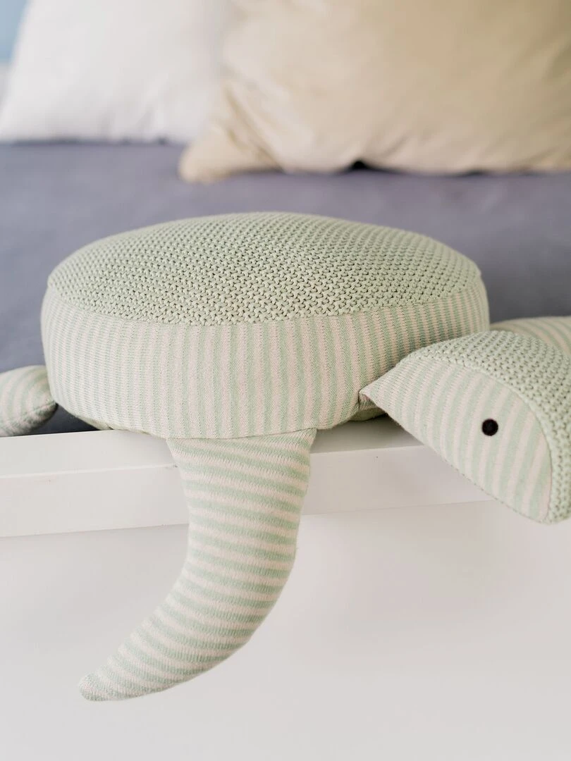 Peluche tortue en coton Vert d'eau