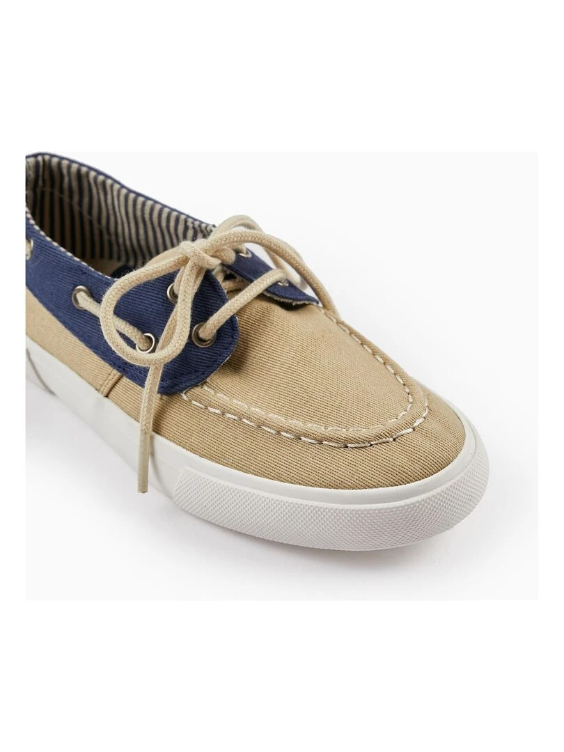 Chaussures Bateau en Tissu pour Garçon  CÉRÉMONIE   Beige clair