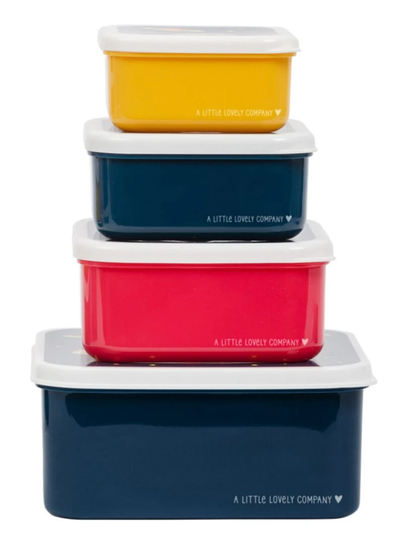 Lot de 4 boîtes à goûter Espace   Bleu