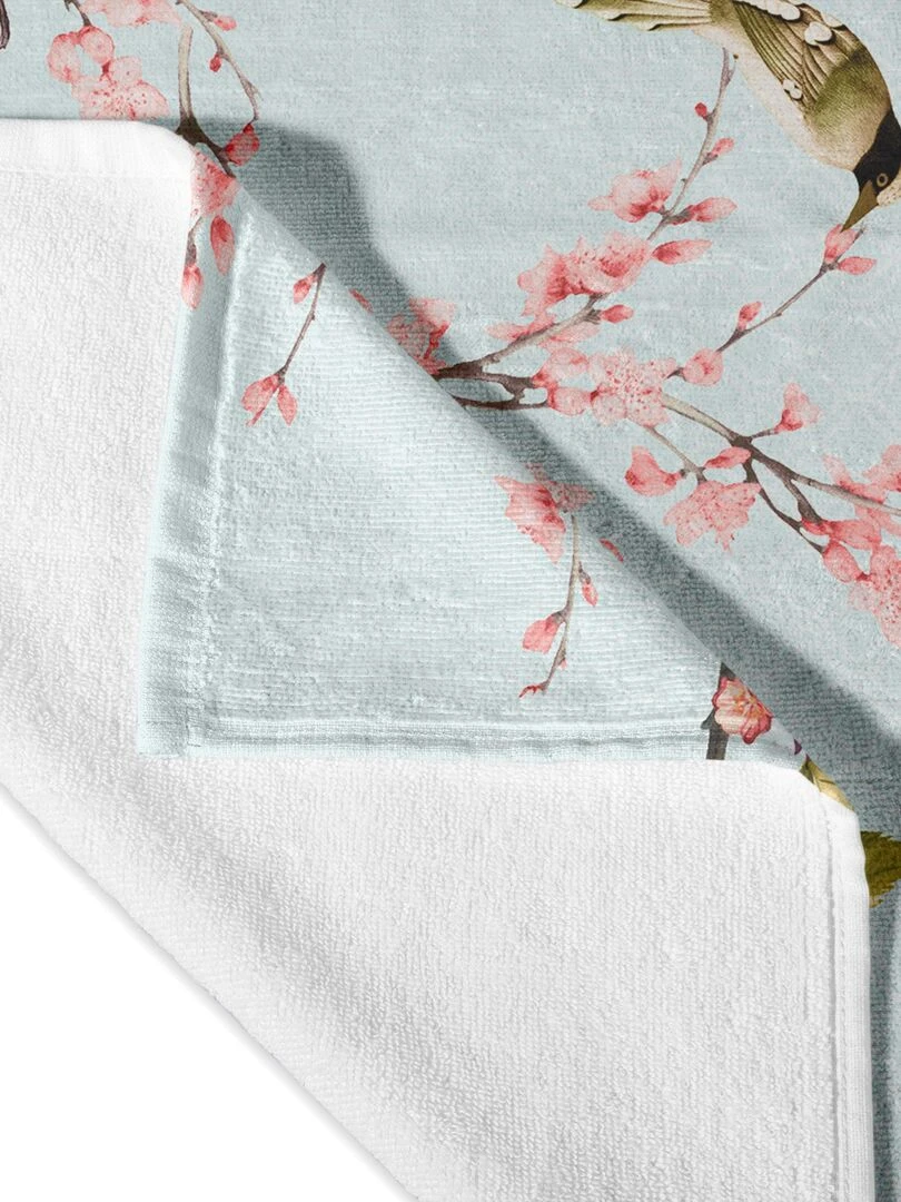 Serviette Chinoiserie "Happyfriday"   Blanc