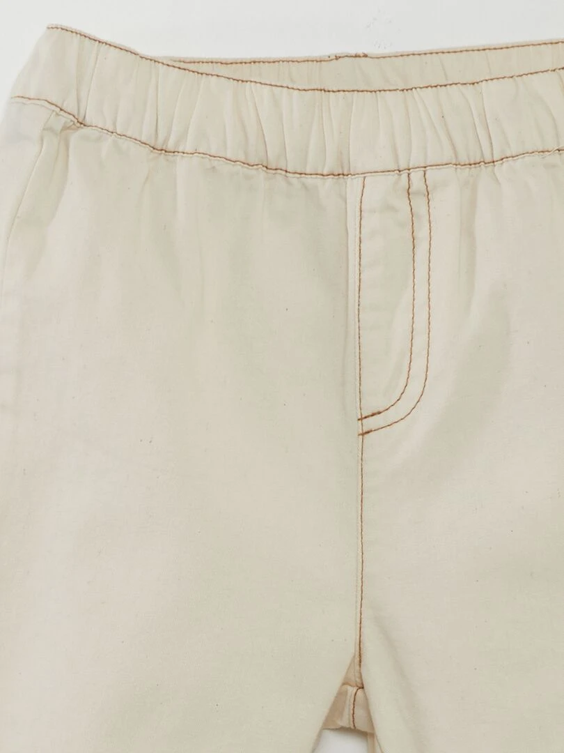 Ensemble tee shirt + pantalon paperbag   Beige