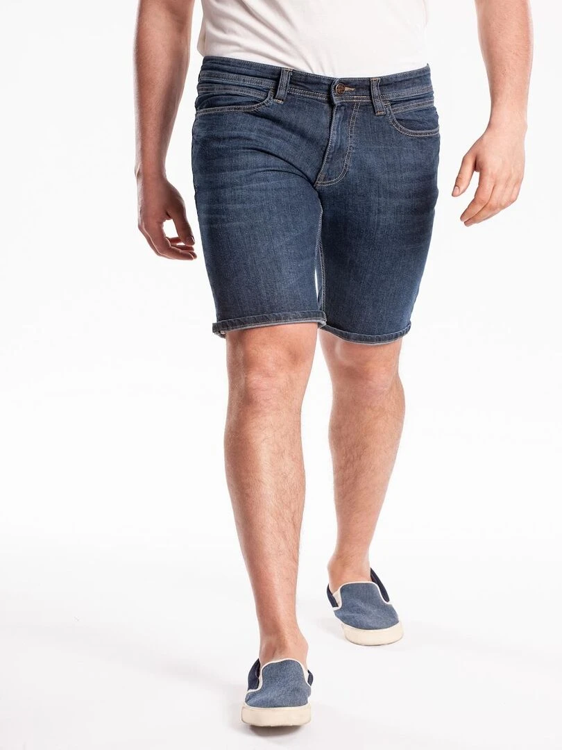Bermuda denim stretch Fibreflex VASKEN DENIM 'Rica Lewis' Bleu