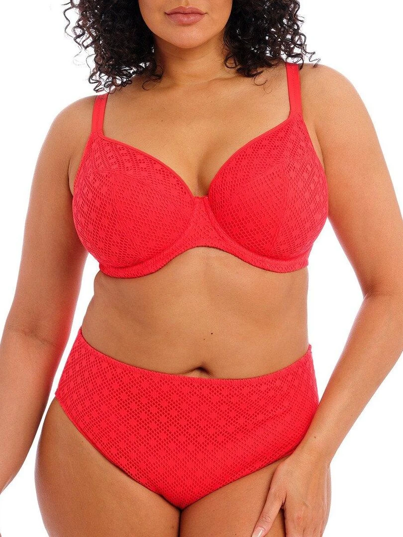 Culotte de bain taille haute grande taille Bazaruto   Rouge