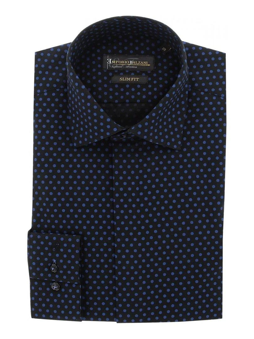 Chemise mode gorge cachée à motifs LUIGI Noir
