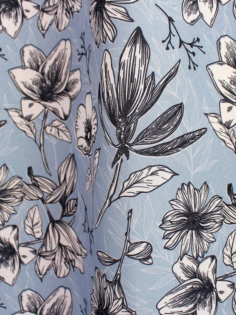 Rideau à œillets 135x240 Lily bleu   Bleu