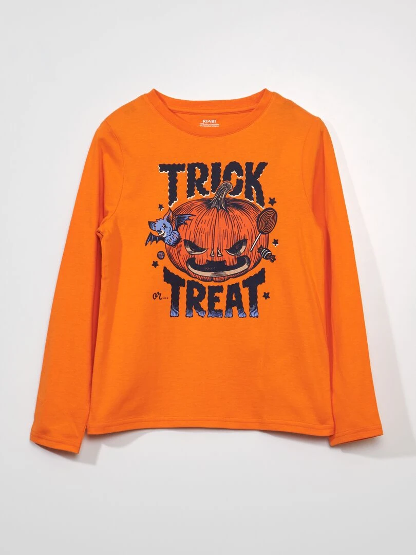 Tee shirt imprimé 'halloween' ORANGE