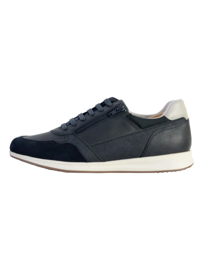 Basket Cuir Geox U Avery A Wrinkl Bleu