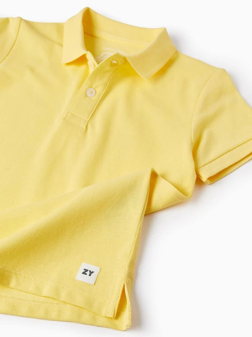Polo en Coton pour Garçon manches courtes   Jaune