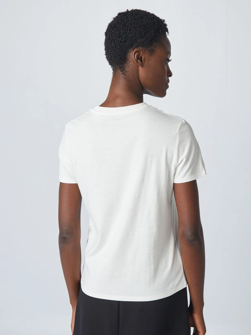 T shirt en jersey imprimé   Blanc 'coeur'