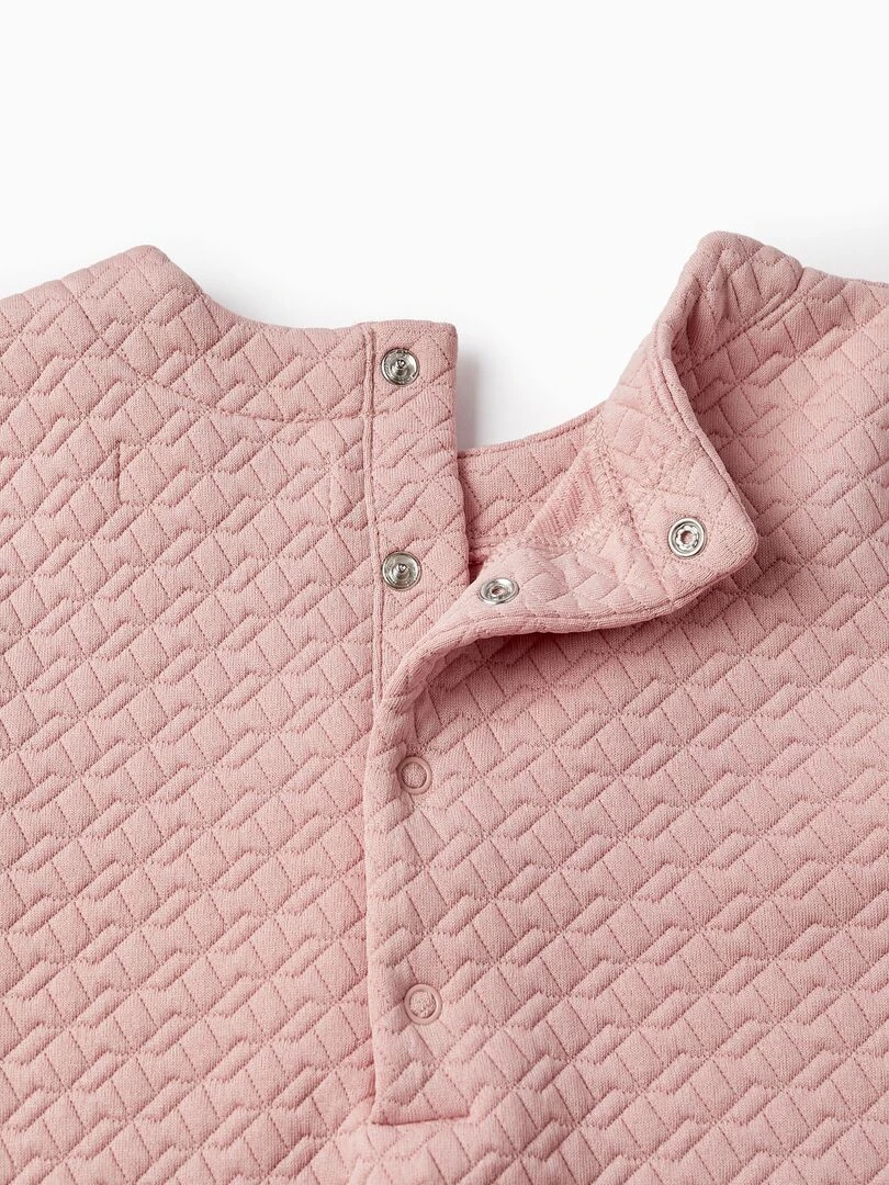 Robe en maille interlock à manches longues pour fille manches longues SWEET FROSTY DREAMS   Rose