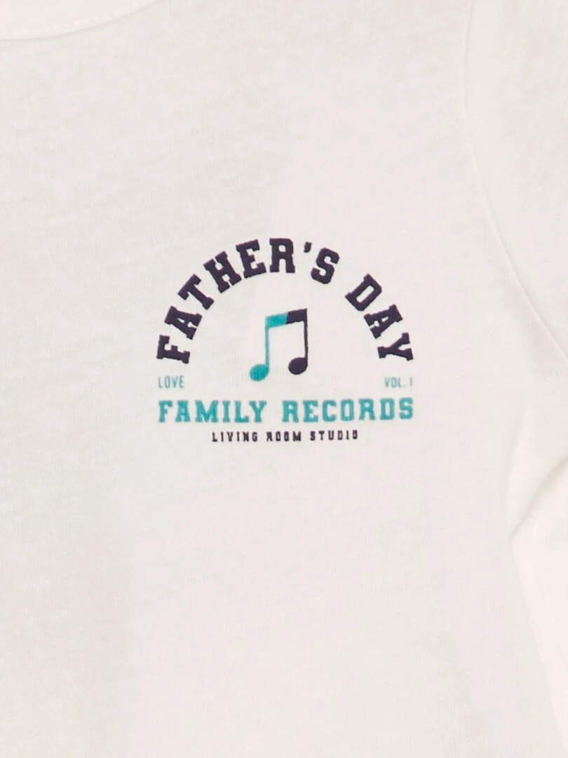 T shirt en coton à message   Blanc