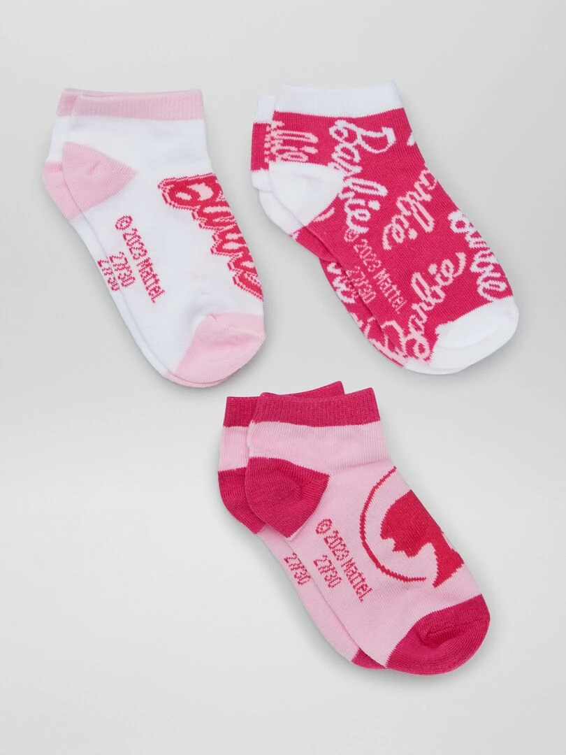 Lot de 3 paires de chaussettes 'Barbie' Fuchsia