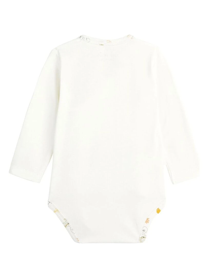 Lot de 2 bodies bébé manches longues ouverture croisée Mini Souris   Ecru