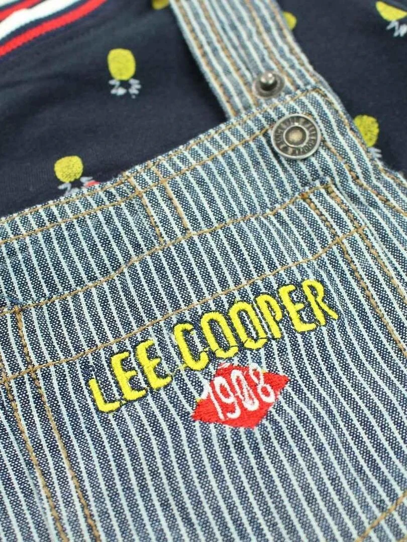 Lee Cooper   Ensemble ​​T shirt short salopette bébé garçon Imprimé Logo   Bleu