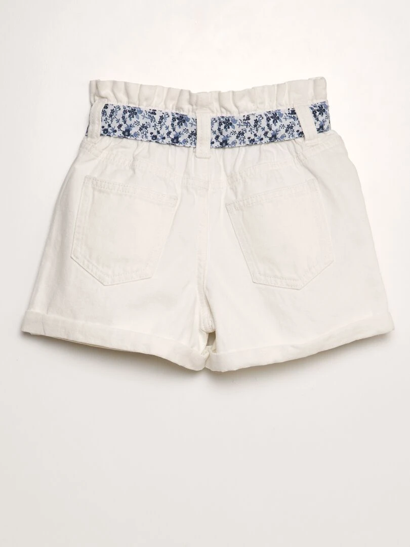Short paperbag en jean Blanc