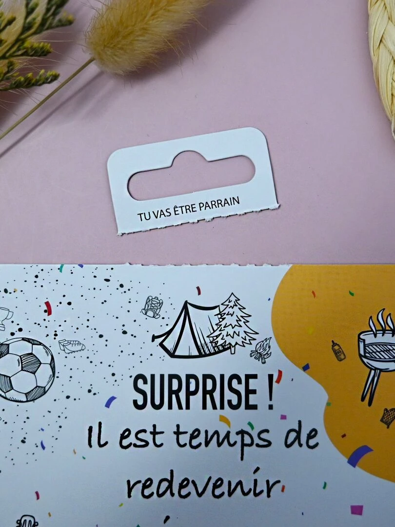 Carte à gratter   Veux tu être parrain   Blanc