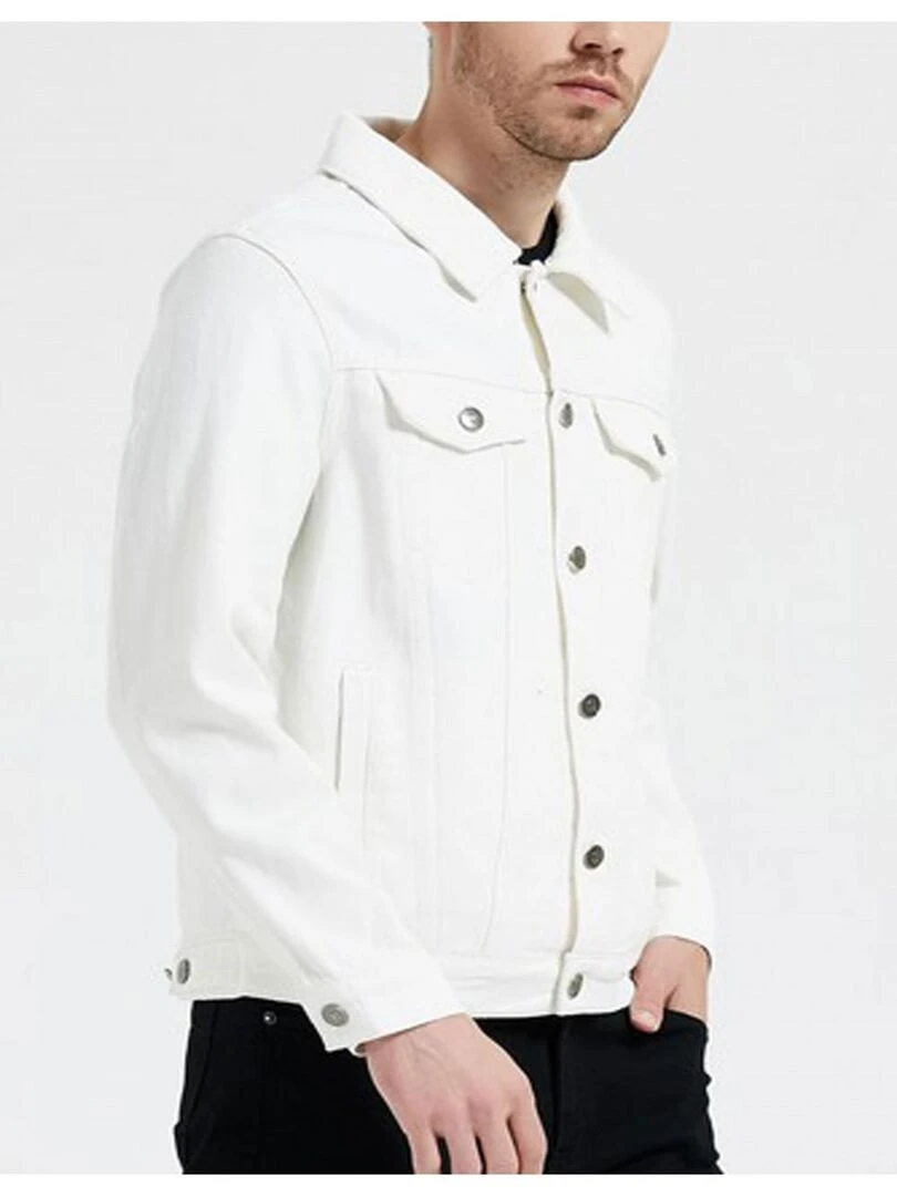 Blouson jeans Kebello   Blanc Blanc