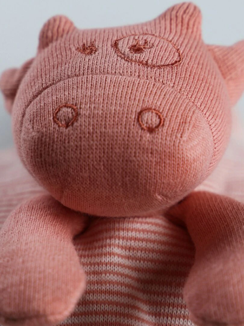 Doudou Plat Attache Sucette Iconiques Lola Rose   Rose