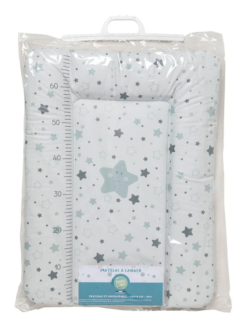Matelas à langer Confort 50x70 cm   Etoiles grises   Gris