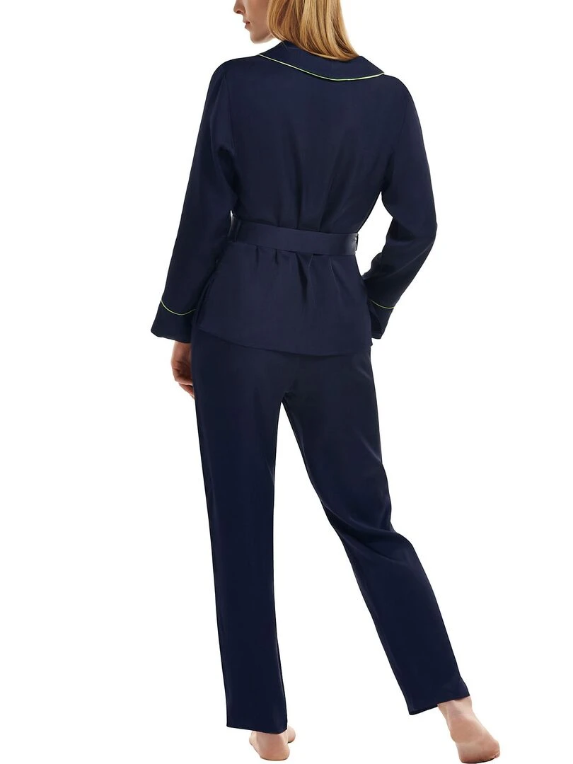 Pyjama pantalon chemise manches longues Jive Bleu