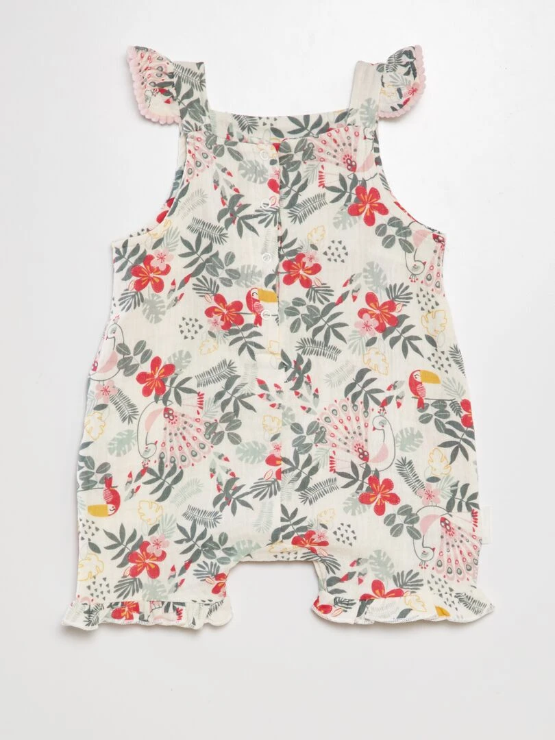 Barboteuse gaze de coton 'Petit Béguin'   Beige