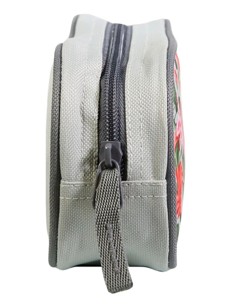 BAGTROTTER Trousse scolaire rectangulaire Offshore Grise Fleurs   Beige