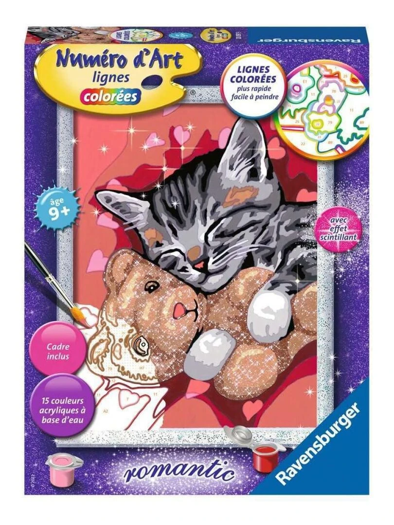 Numéro d'art moyen Chaton et son nounours N/A