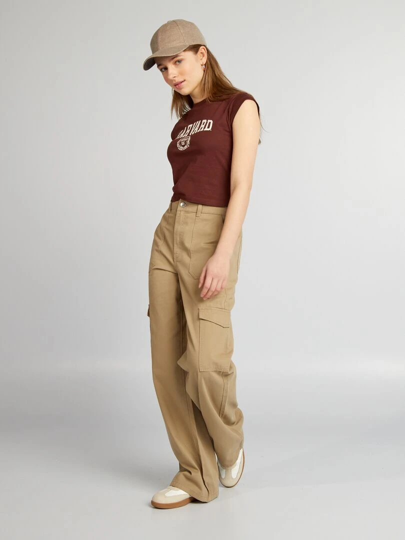 Pantalon multipoche Beige
