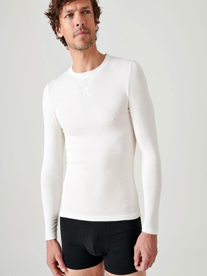 T shirt manches longues Thermolactyl Sensitive Damart Blanc