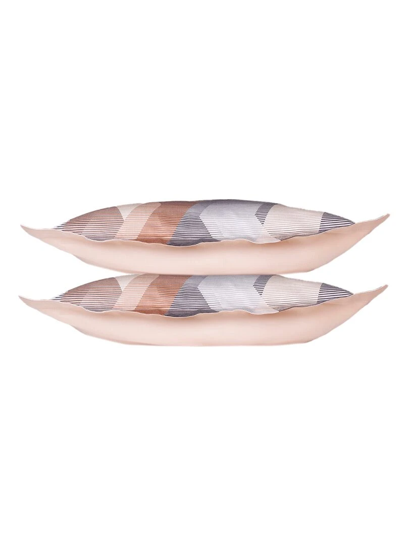 Lot de 2 Taies d'oreiller 50x70 cm satin de coton Beige
